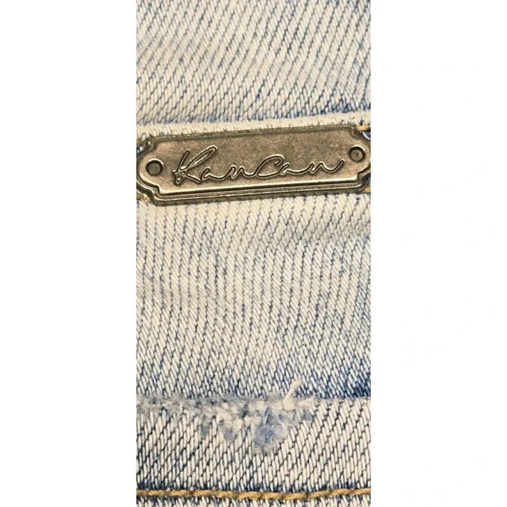 Kancan Denim 5 Pocket Skinny Jeans Womens 24 Blue Mid Rise Distressed Light Wash